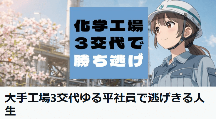 大手工場3交代ゆる平社員で逃げきる人生