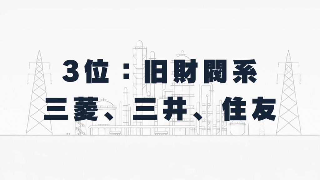 3位：旧財閥系企業(三菱ケミカル、三井化学、住友化学)